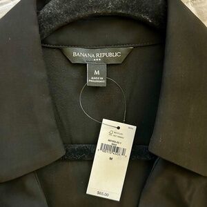 Banana Republic - Collared Bib Top - Black - Size Medium
